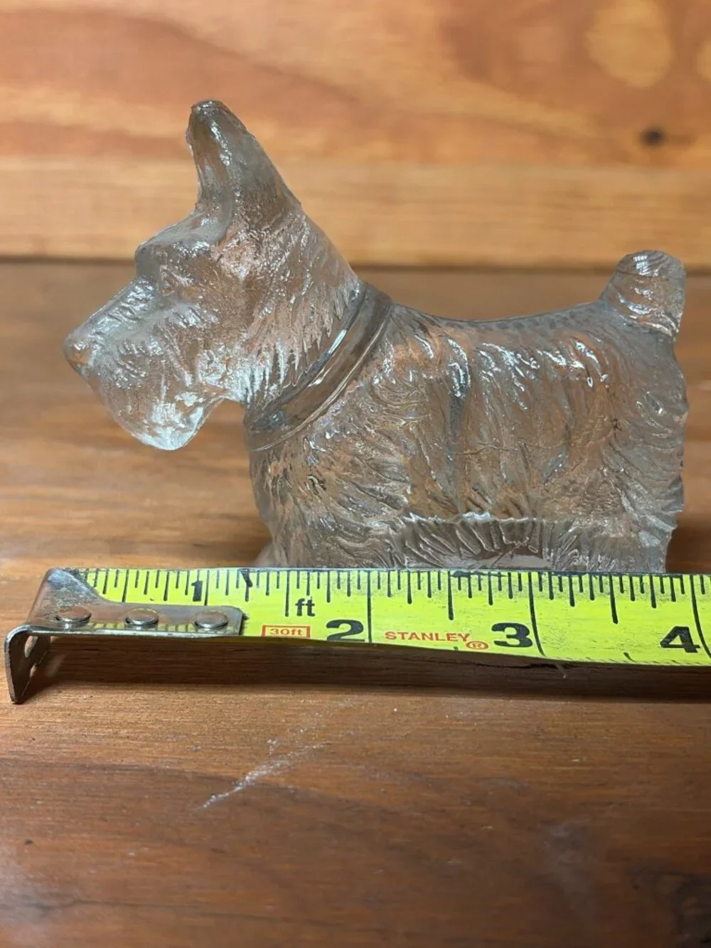 Vintage Clear Glass Scottie Dog Candy Container Figurine Scottish Terrier 1930s